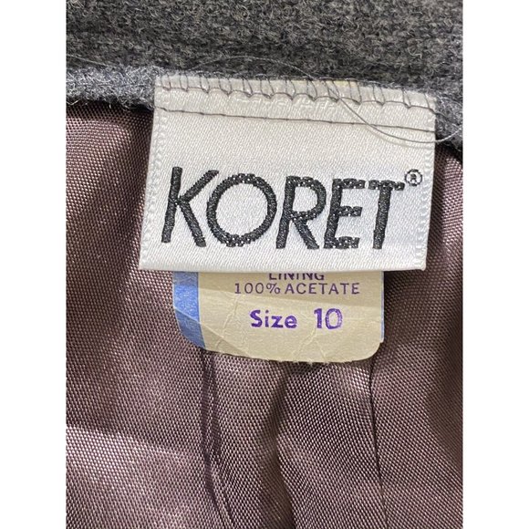 Vintage Koret Size 10 Gray 100% Wool Union Label A Line Knee Length Lined Skirt - Picture 6 of 10